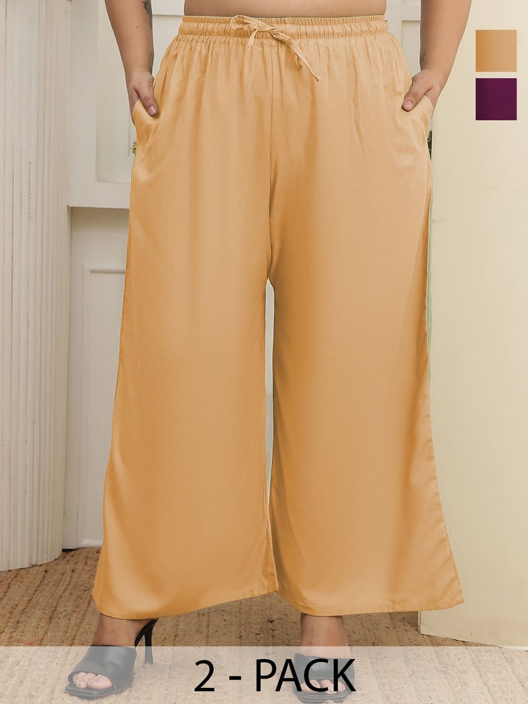 Valles365 by S.C. Women 2 Flared Ethnic Palazzos - view 1