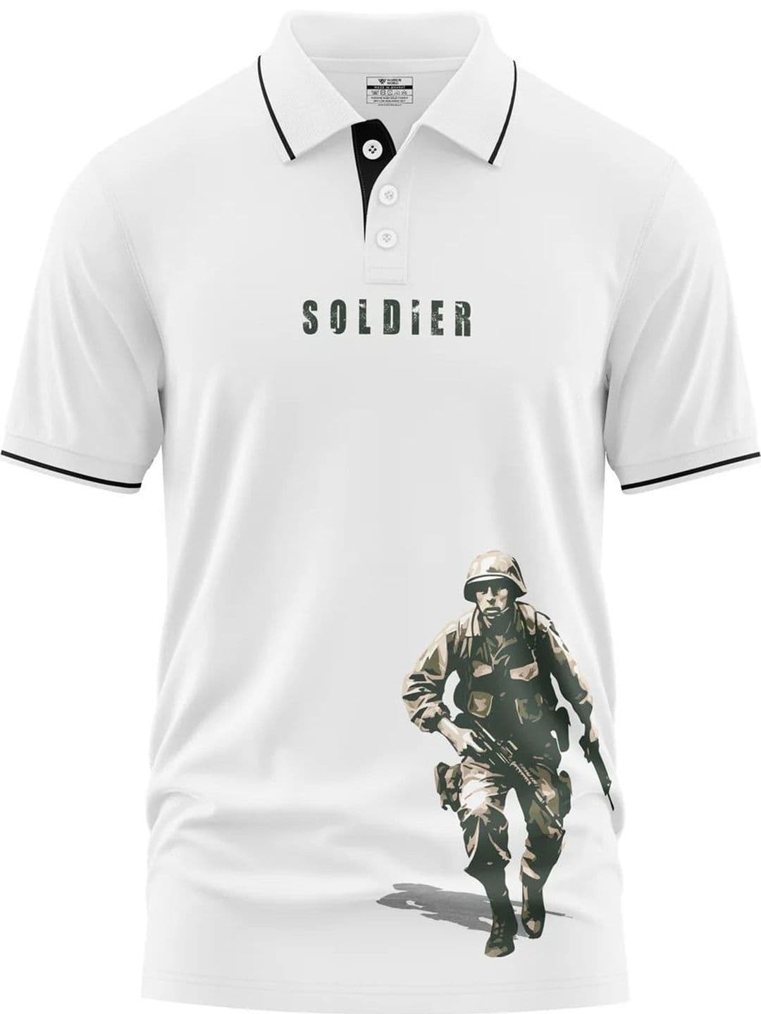 Warrior World Men Printed Polo Collar T-shirt - view 1