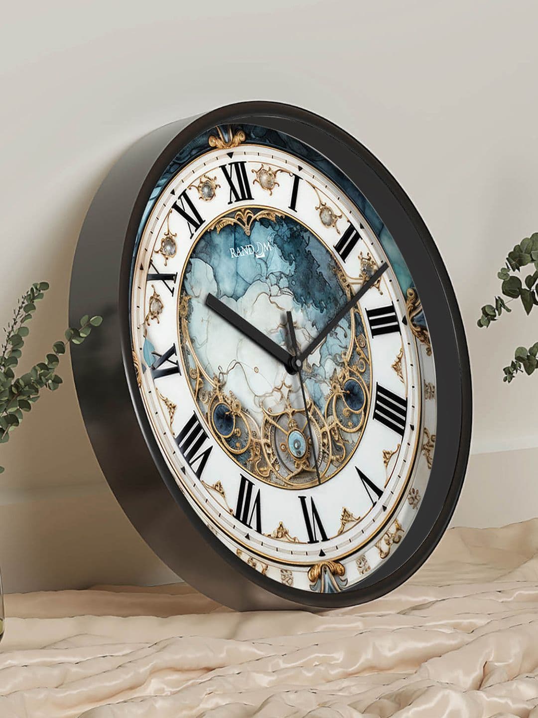 RANDOM Black Plastic Ultra Clear Glass Round Battery Analogue Wall Clock-30.5cm - view 1