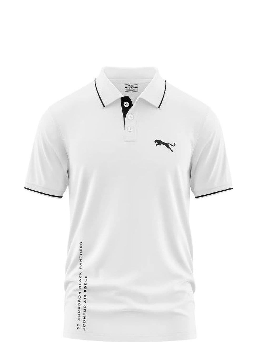 Warrior World Men Brand Logo Printed Polo Collar T-shirt