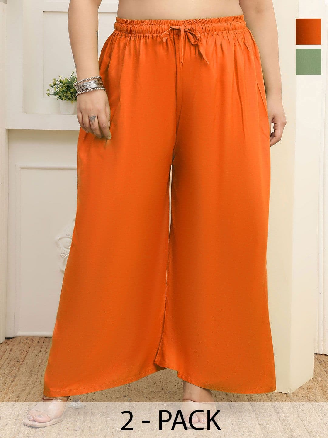 Valles365 by S.C. Women 2 Flared Ethnic Palazzos - view 1