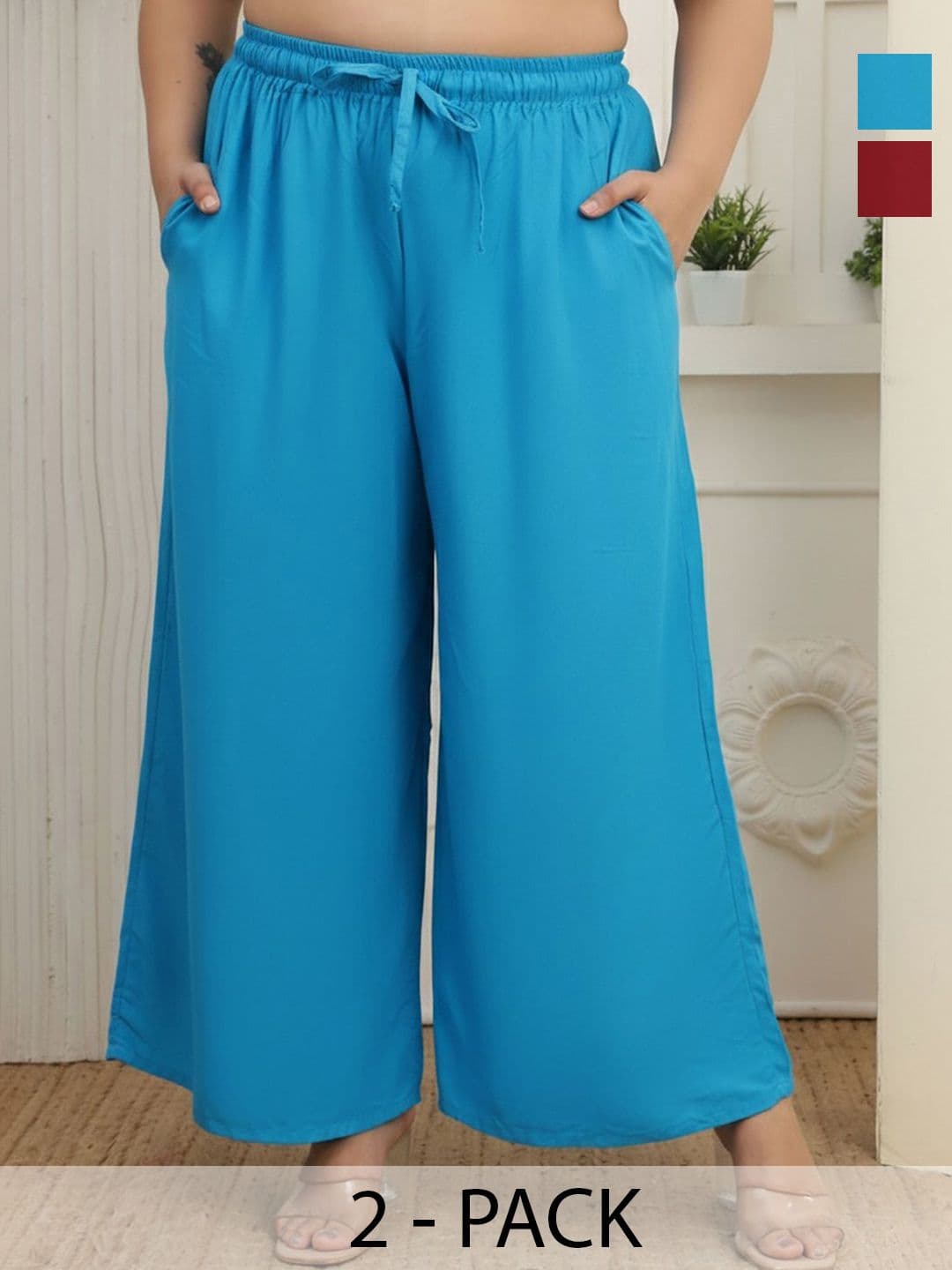 Valles365 by S.C. Women 2 Flared Ethnic Palazzos - view 1