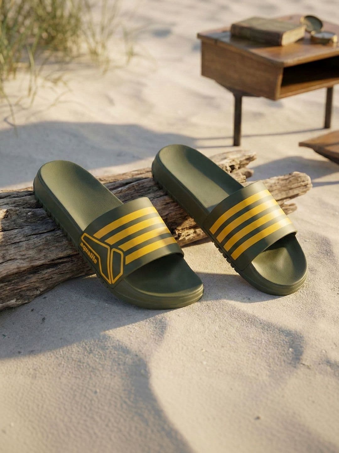 Aqualite Men Striped Sliders - view 1