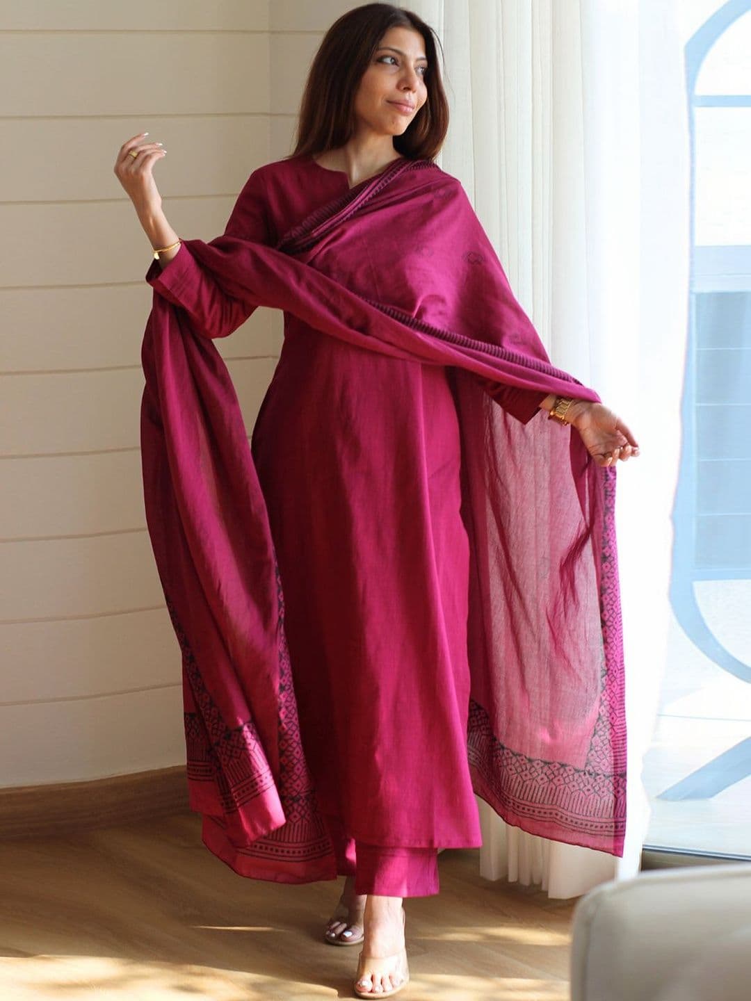 KALINI Women Regular Kurta with Trousers & With Dupatta - view 1