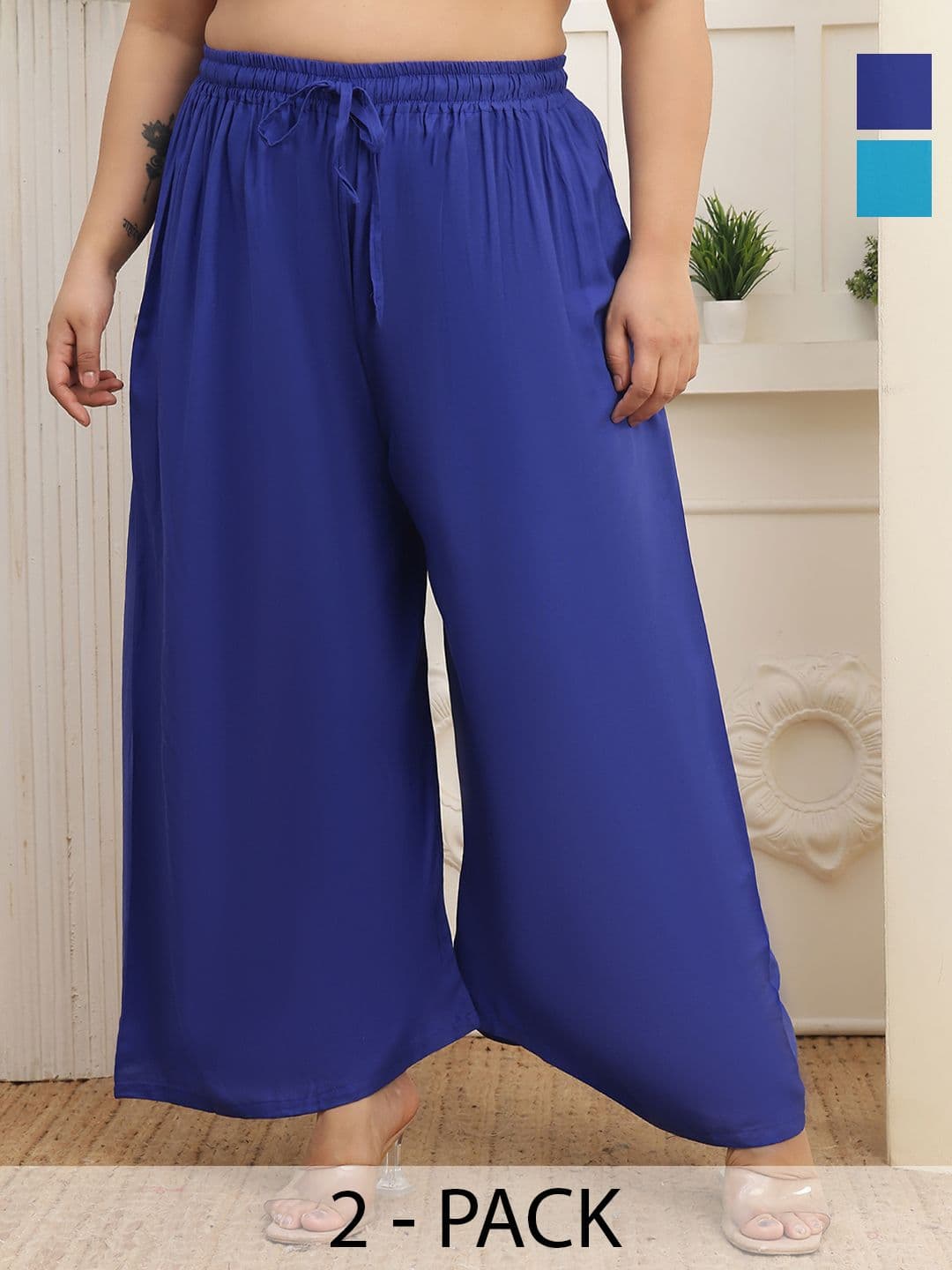 Valles365 by S.C. Women 2 Flared Ethnic Palazzos - view 1