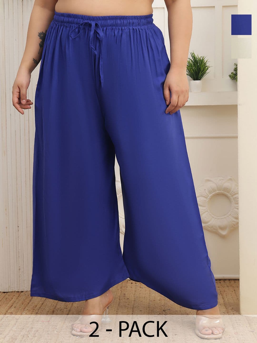 Valles365 by S.C. Women 2 Flared Ethnic Palazzos - view 1