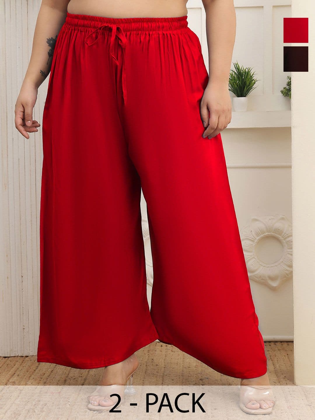 Valles365 by S.C. Women 2 Flared Ethnic Palazzos - view 1