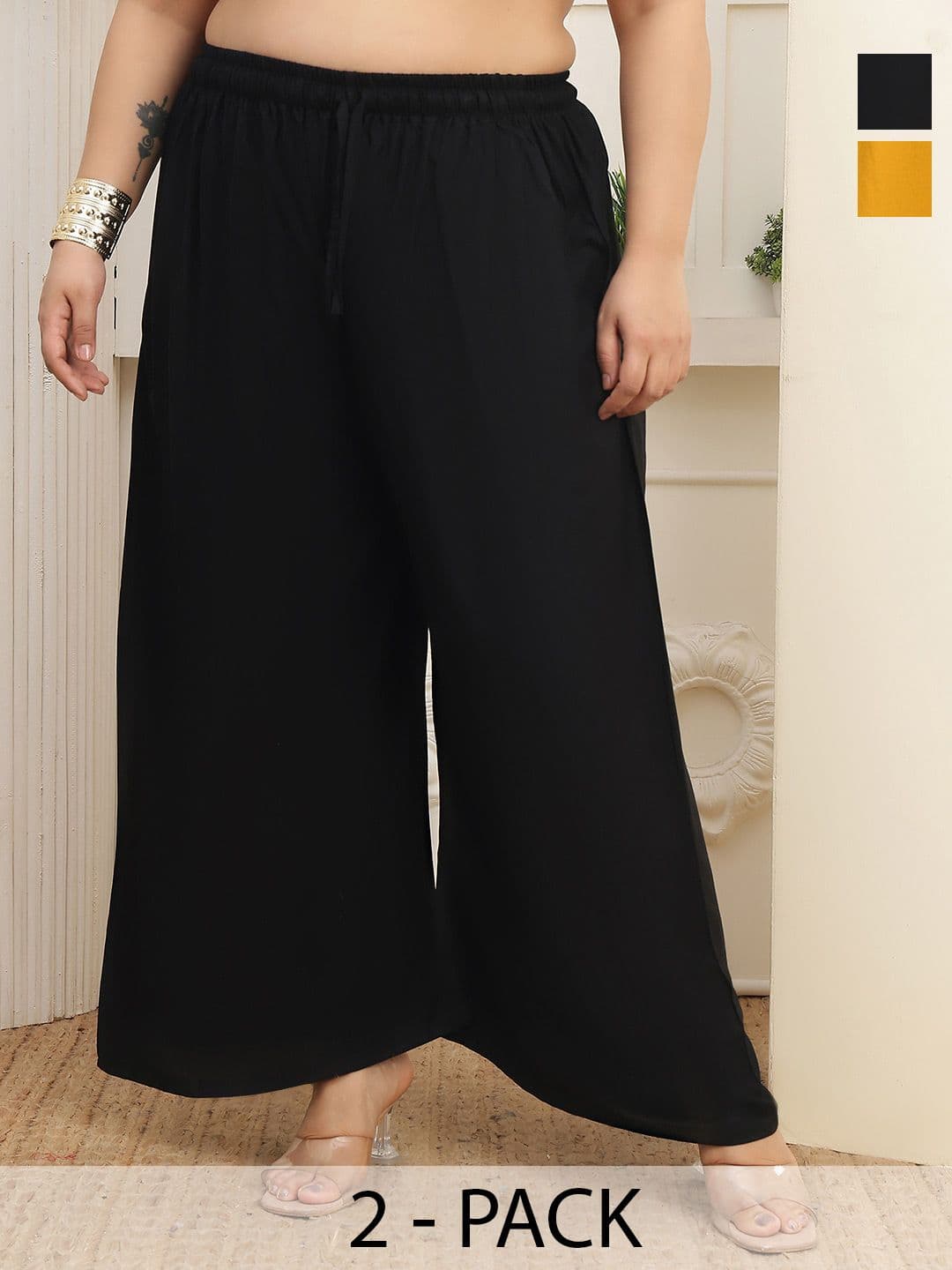 Valles365 by S.C. Women 2 Flared Ethnic Palazzos - view 1