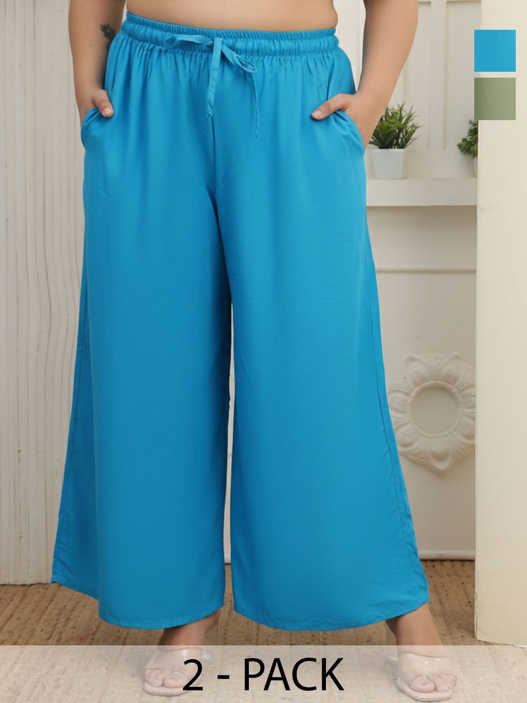 Valles365 by S.C. Women 2 Flared Ethnic Palazzos - view 1