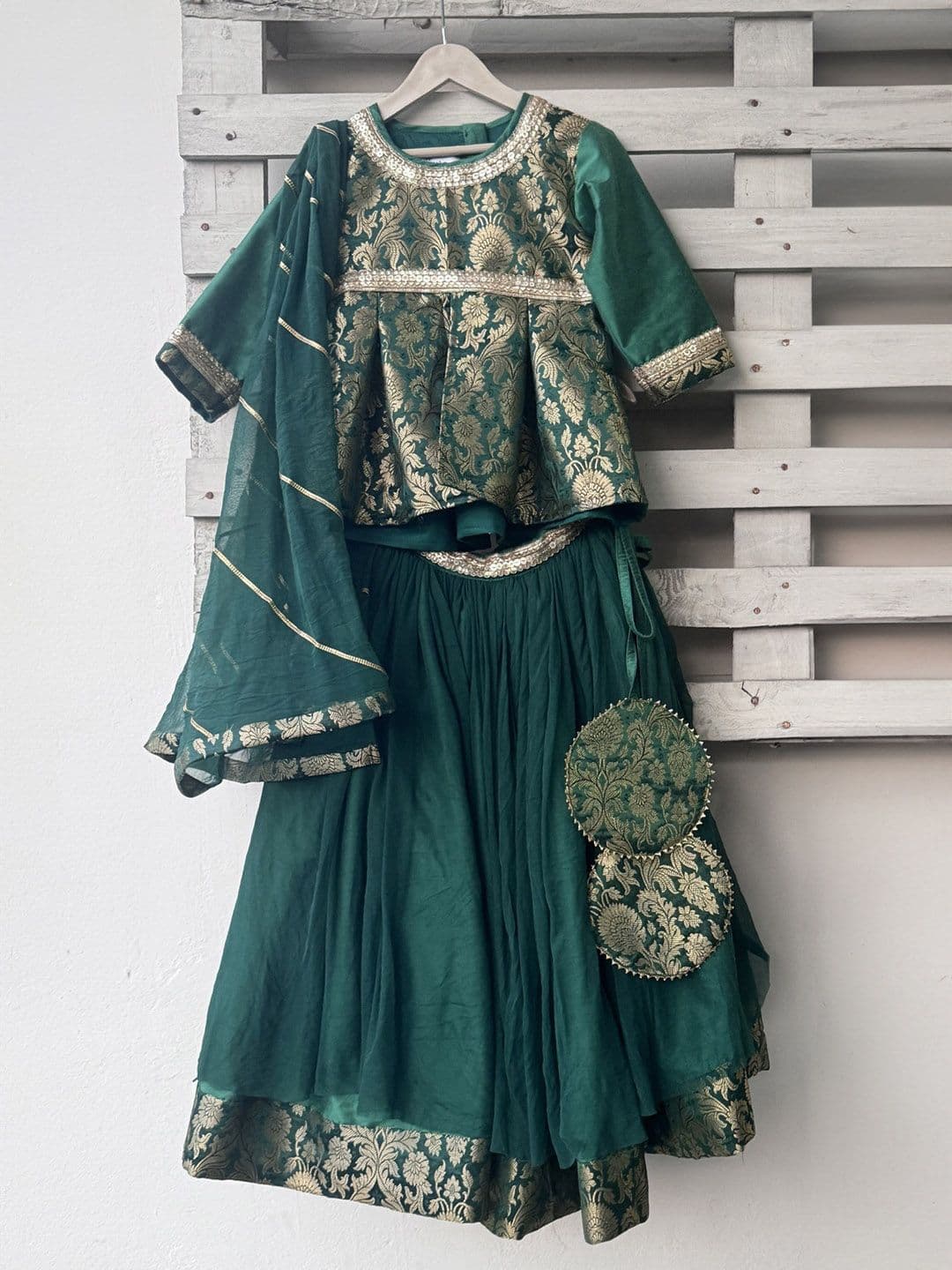 The Little Tales Girls Embroidered Ready to Wear Lehenga & Blouse With Dupatta - view 1