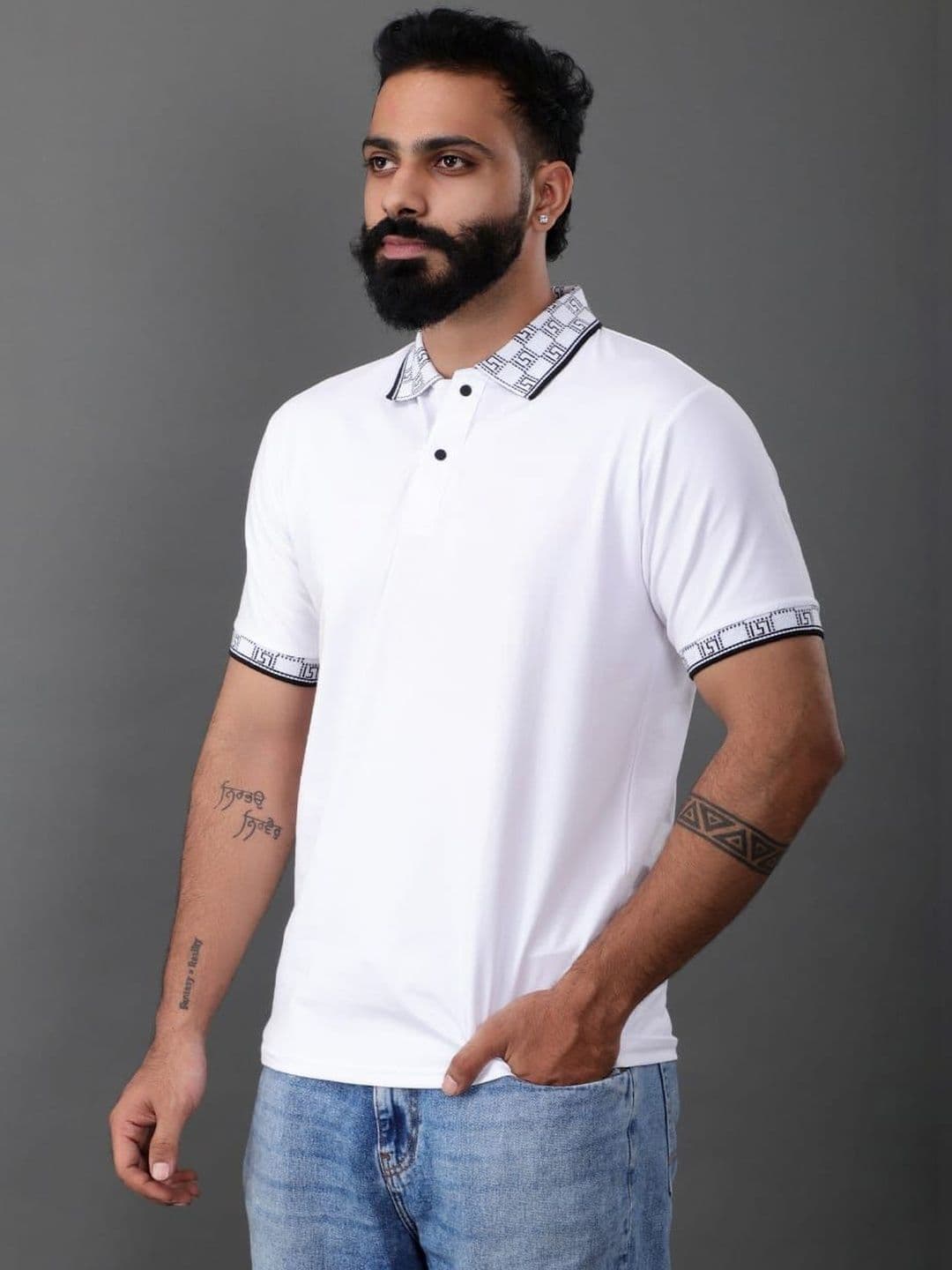 NONAME FASHION Men Brand Logo Printed Polo Collar T-shirt - view 1