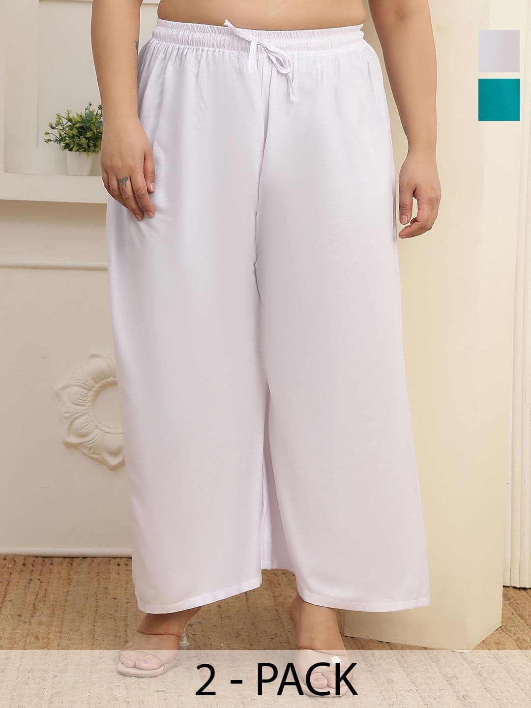 Valles365 by S.C. Women 2 Flared Ethnic Palazzos - view 1