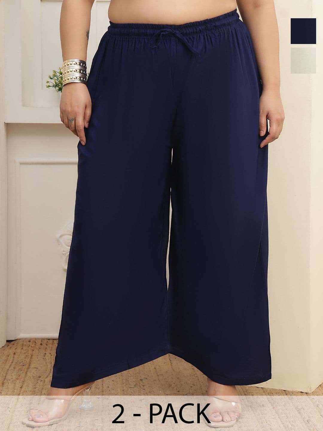 Valles365 by S.C. Women 2 Flared Ethnic Palazzos - view 1