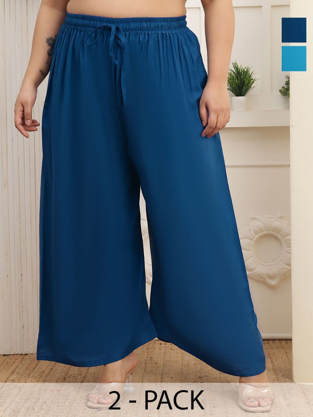 Valles365 by S.C. Women 2 Flared Ethnic Palazzos - view 1