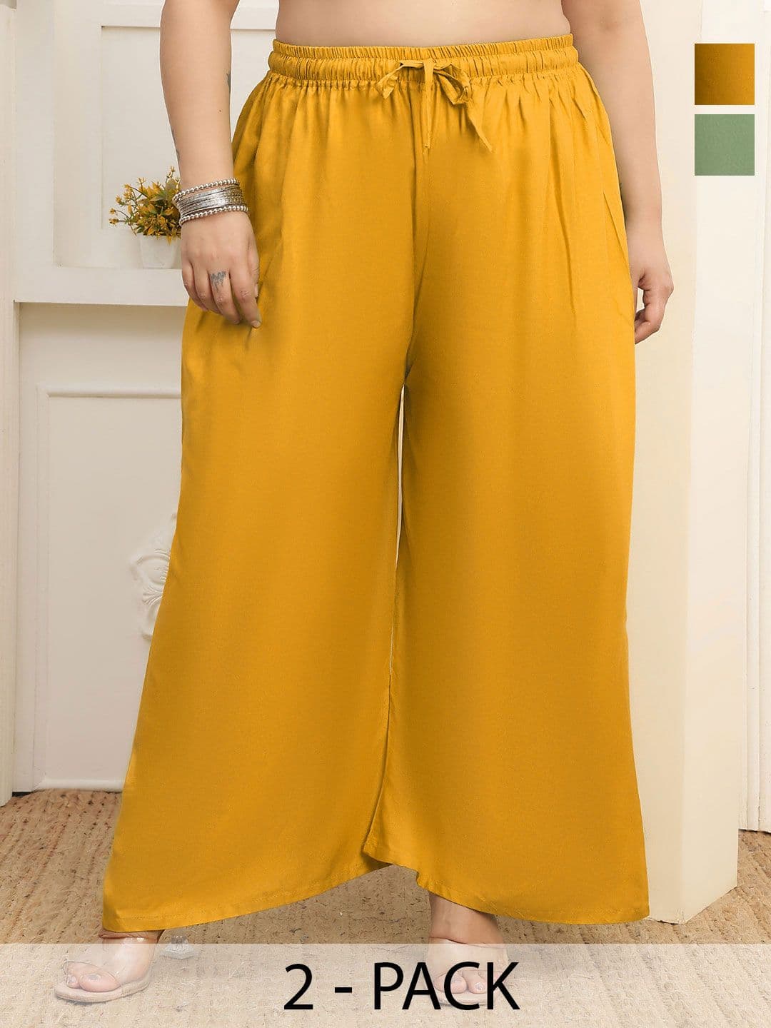 Valles365 by S.C. Women 2 Flared Ethnic Palazzos - view 1