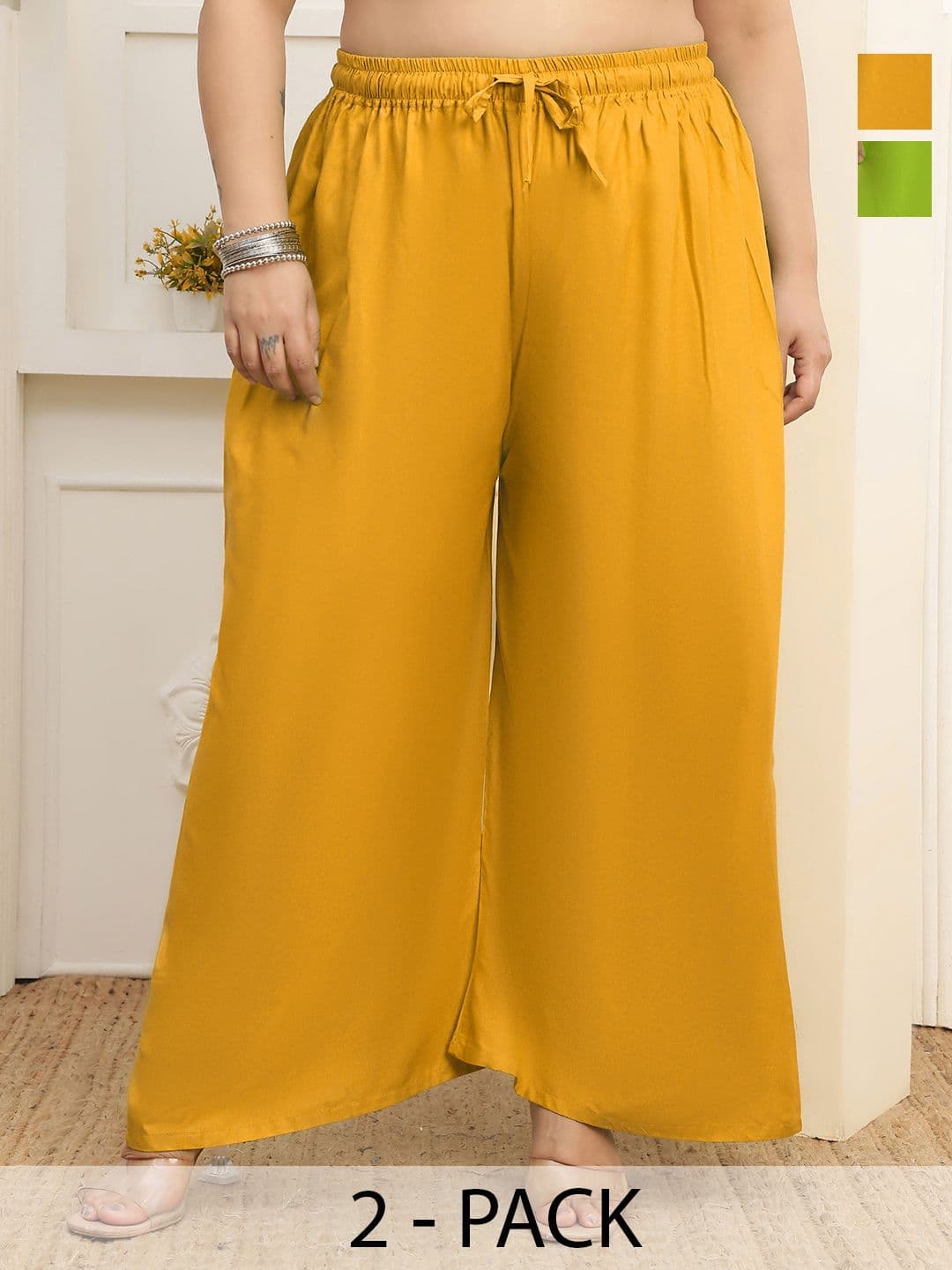 Valles365 by S.C. Women 2 Flared Ethnic Palazzos - view 1