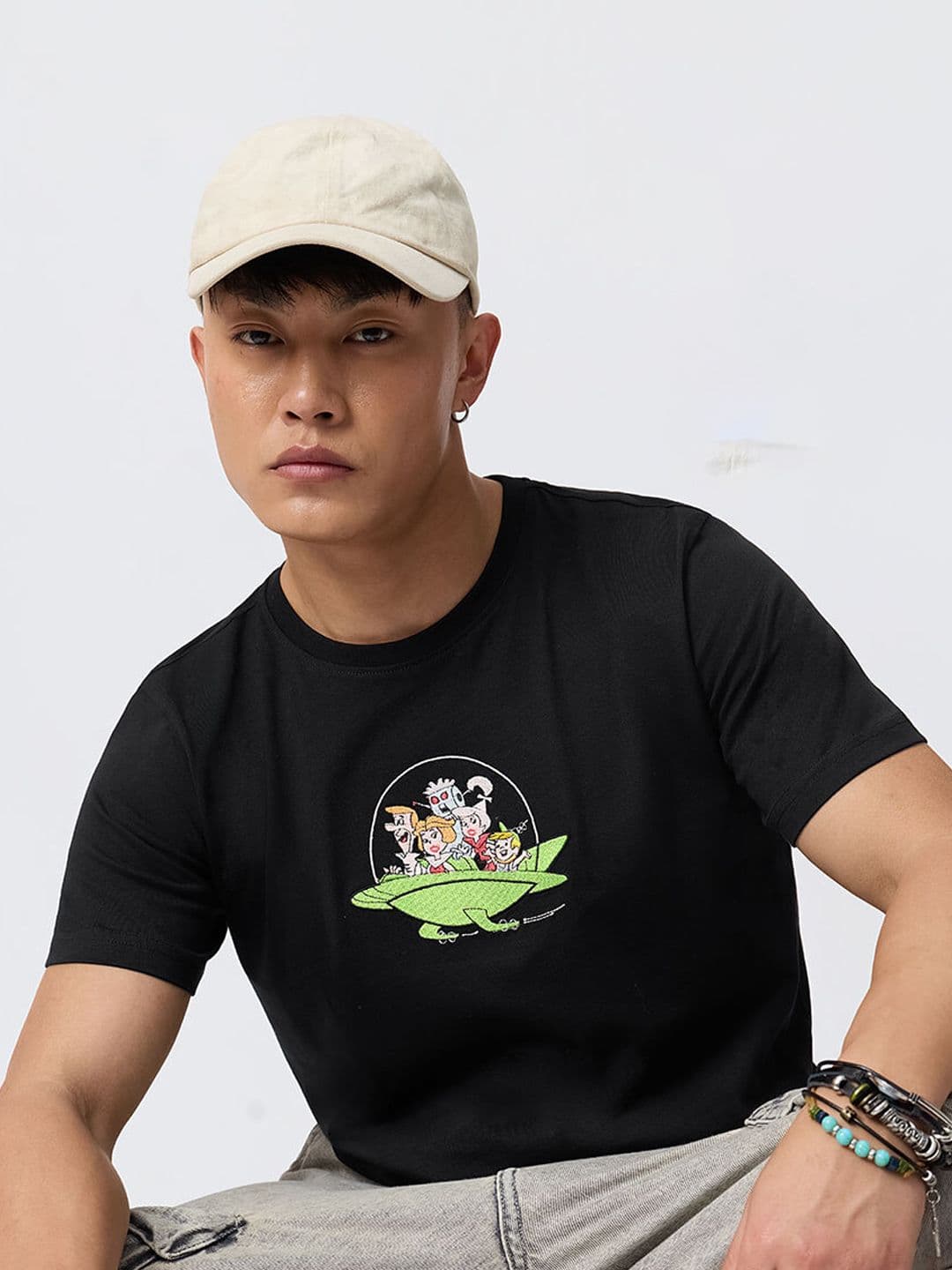 The Souled Store Men Relaxed Fit Cartoon Network Printed Black T-Shirts - view 1