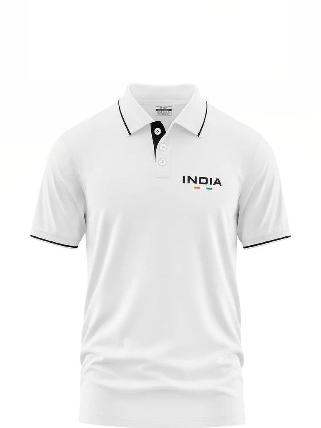 Warrior World Men Typography Printed Polo Collar T-shirt