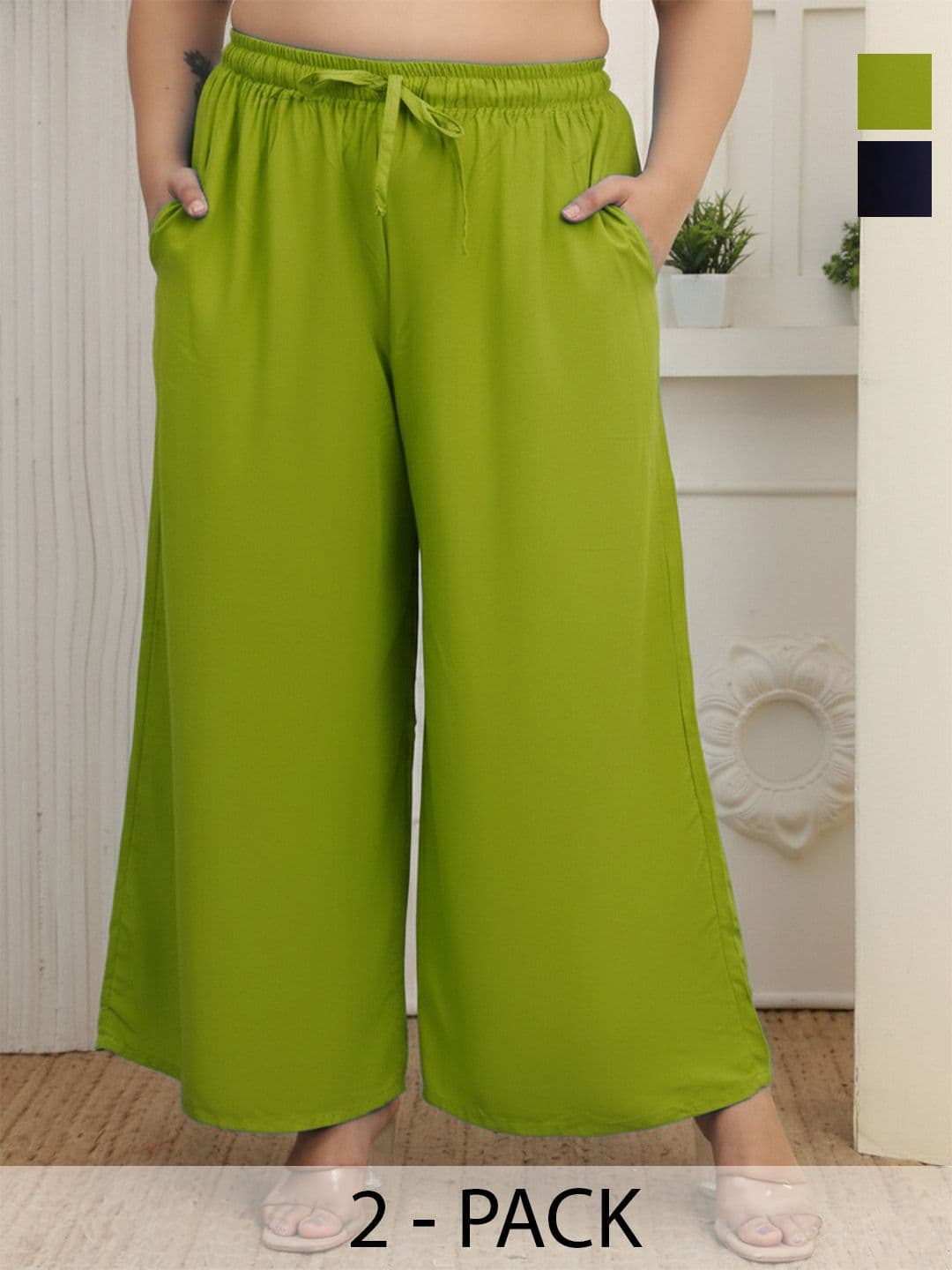 Valles365 by S.C. Women 2 Flared Ethnic Palazzos - view 1