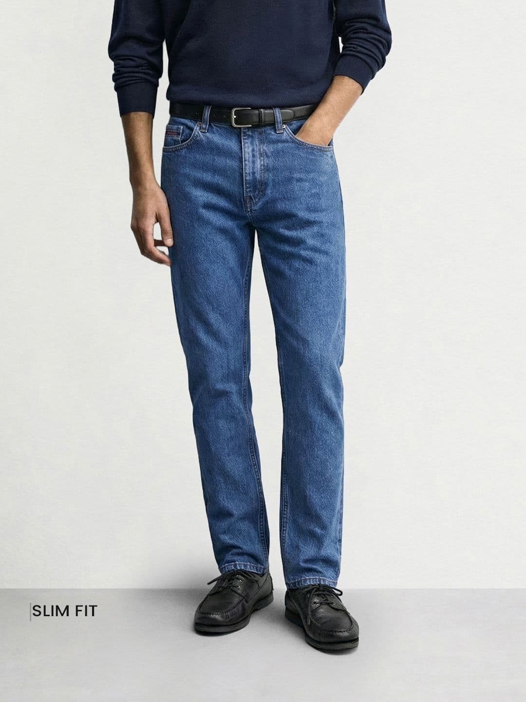 The Indian Garage Co Men Slim Fit Mid-Rise Light Fade Stretchable Jeans - view 1