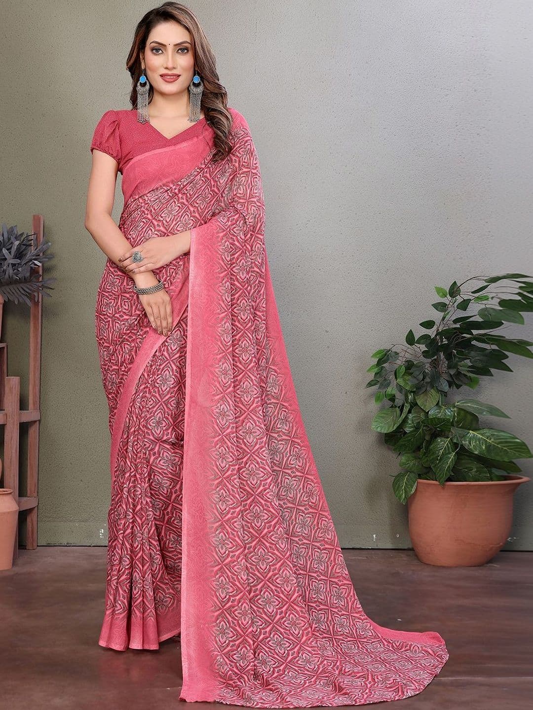 SZN Poly Georgette Saree - view 1