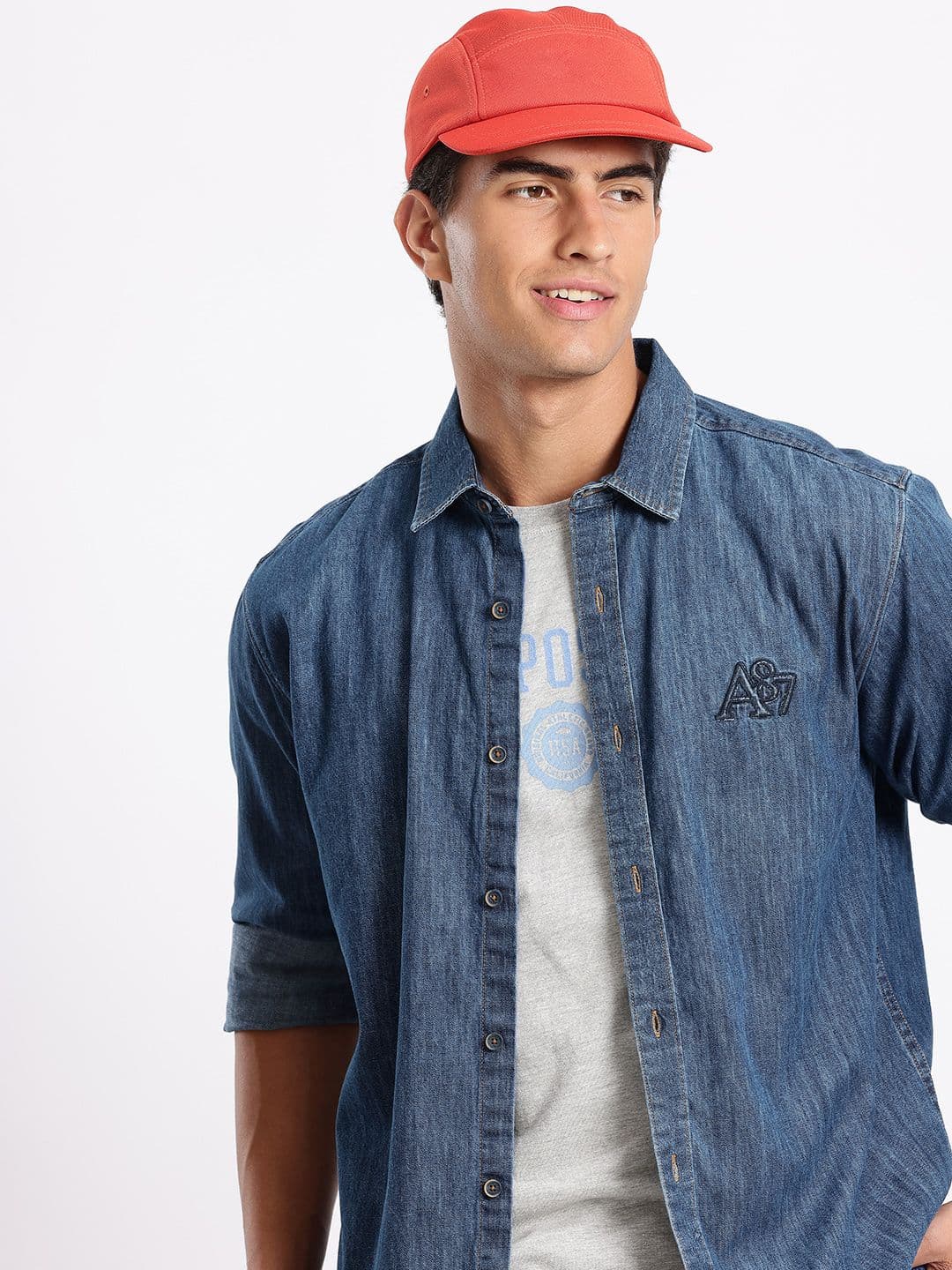 Aeropostale Pure Cotton Relaxed Fit Chambray Casual Shirt - view 1