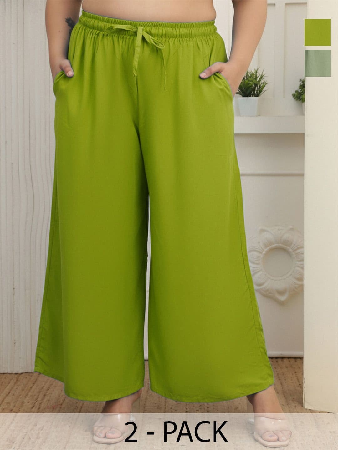 Valles365 by S.C. Women 2 Flared Ethnic Palazzos - view 1