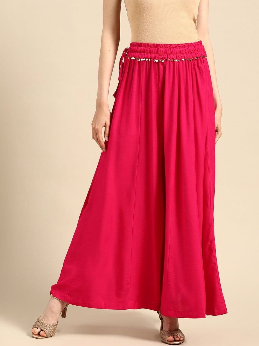 KALINI Women Embellished Ethnic Palazzos - view 1