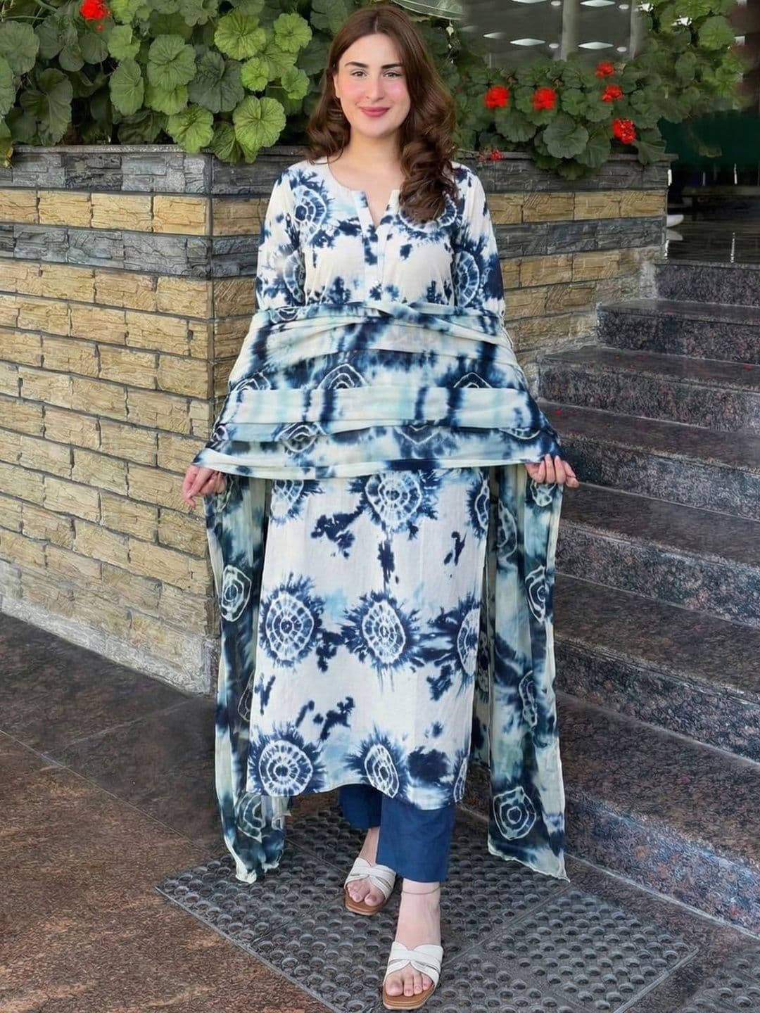 SZN Women Dyed Regular Kurta with Trousers & With Dupatta - view 1