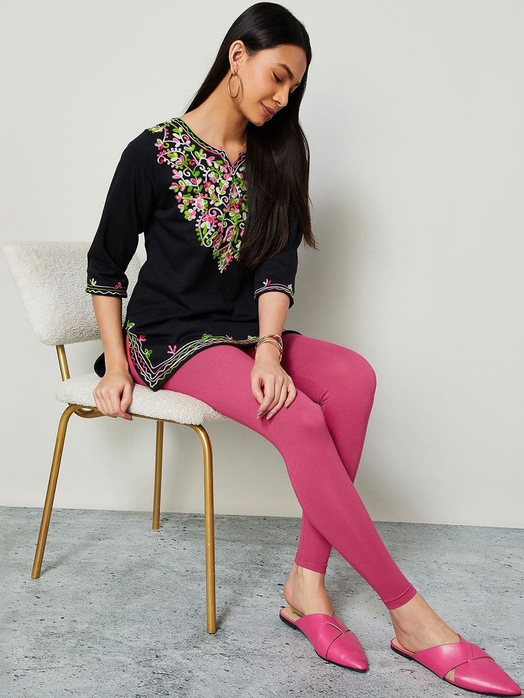 Melange by Lifestyle Women Solid Ankle Length Leggings - view 1