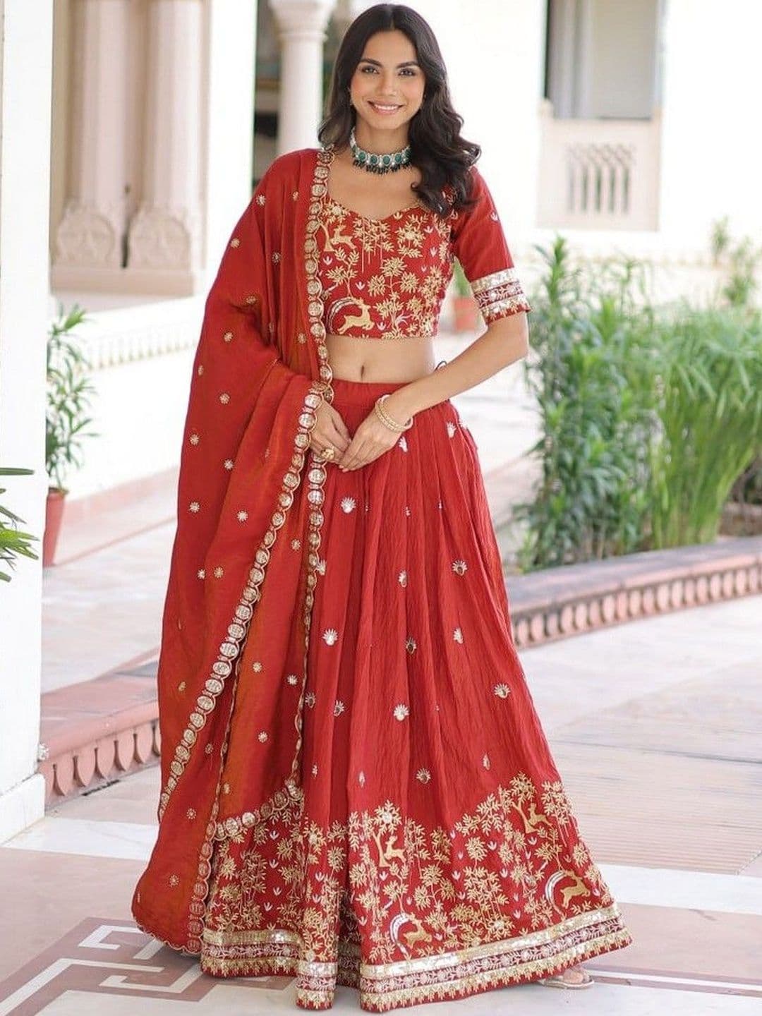 Livewear Embroidered Ready to Wear Lehenga & Blouse With Dupatta - view 1