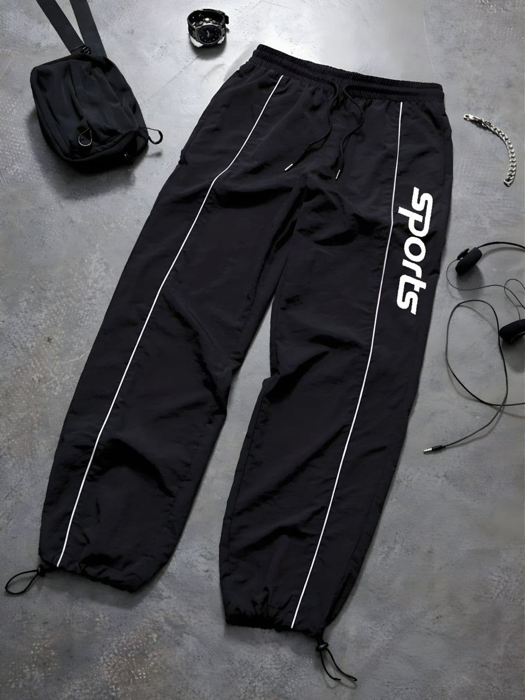 Povaxpo Men Relaxed Fit Brand Logo Training Track Pants - view 1