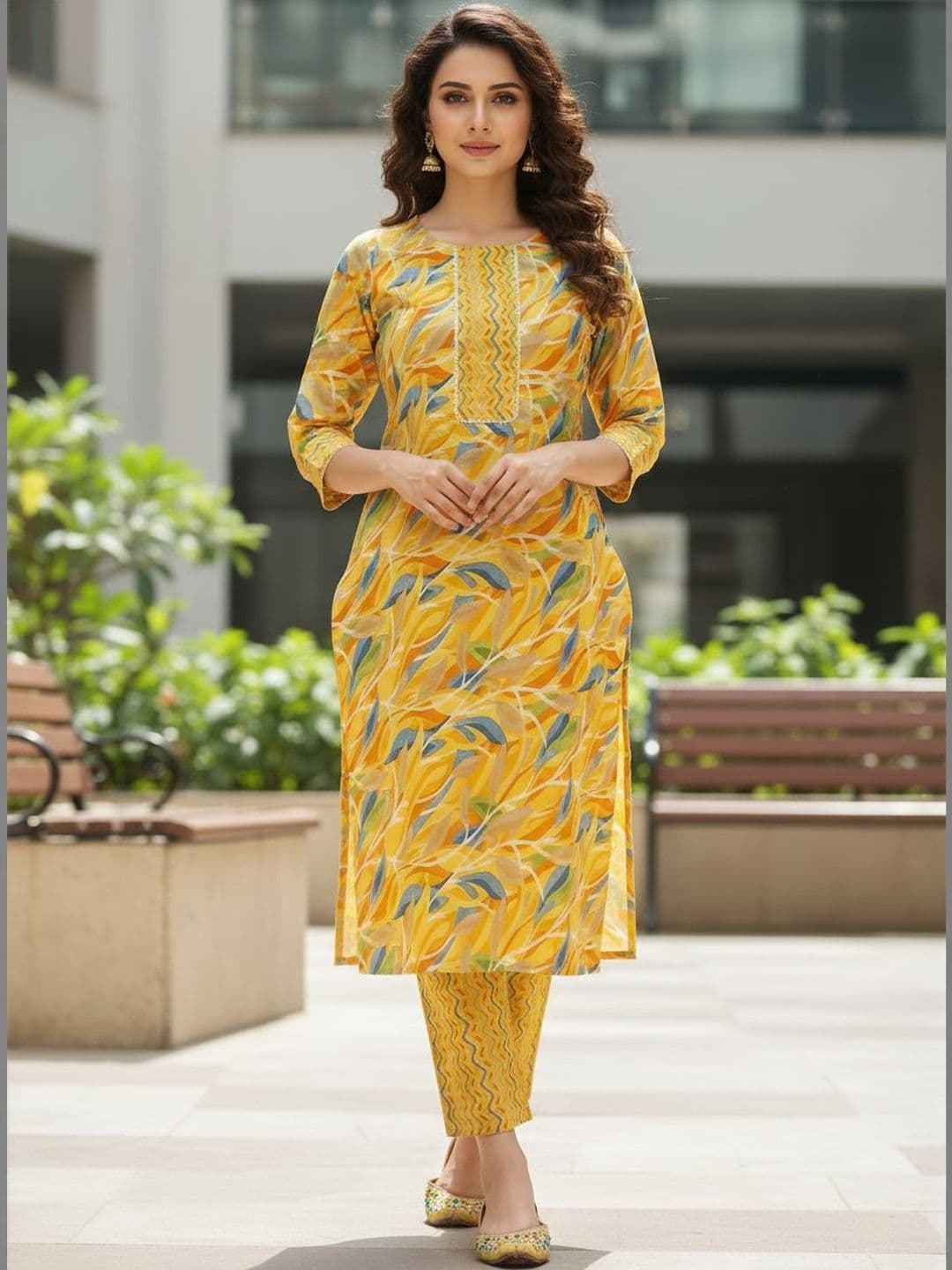 Moda Rapido Women Printed Regular Kurta with Trousers - view 1