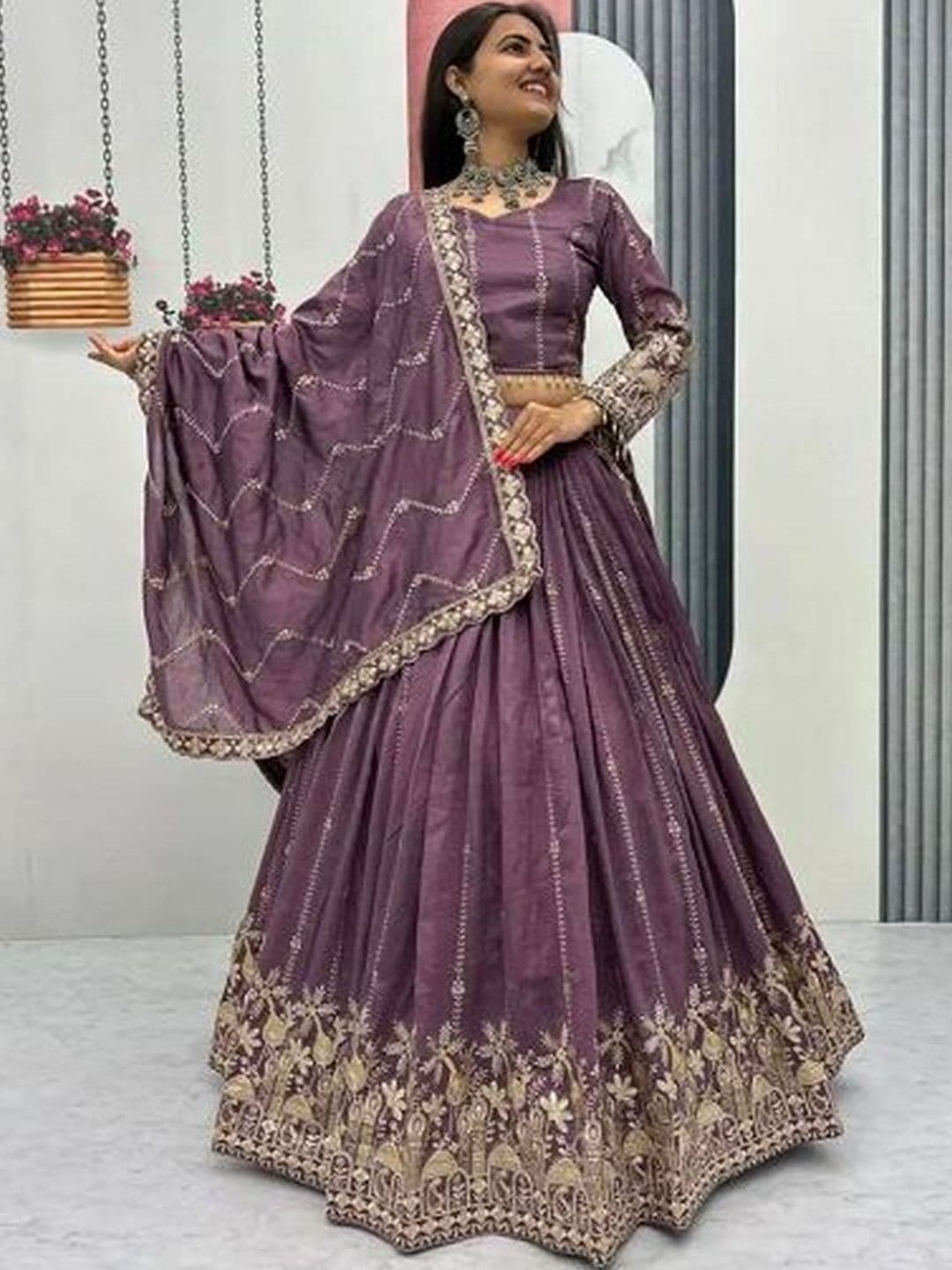 PEDR TRENDS Embroidered Semi-Stitched Lehenga & Blouse With Dupatta - view 1