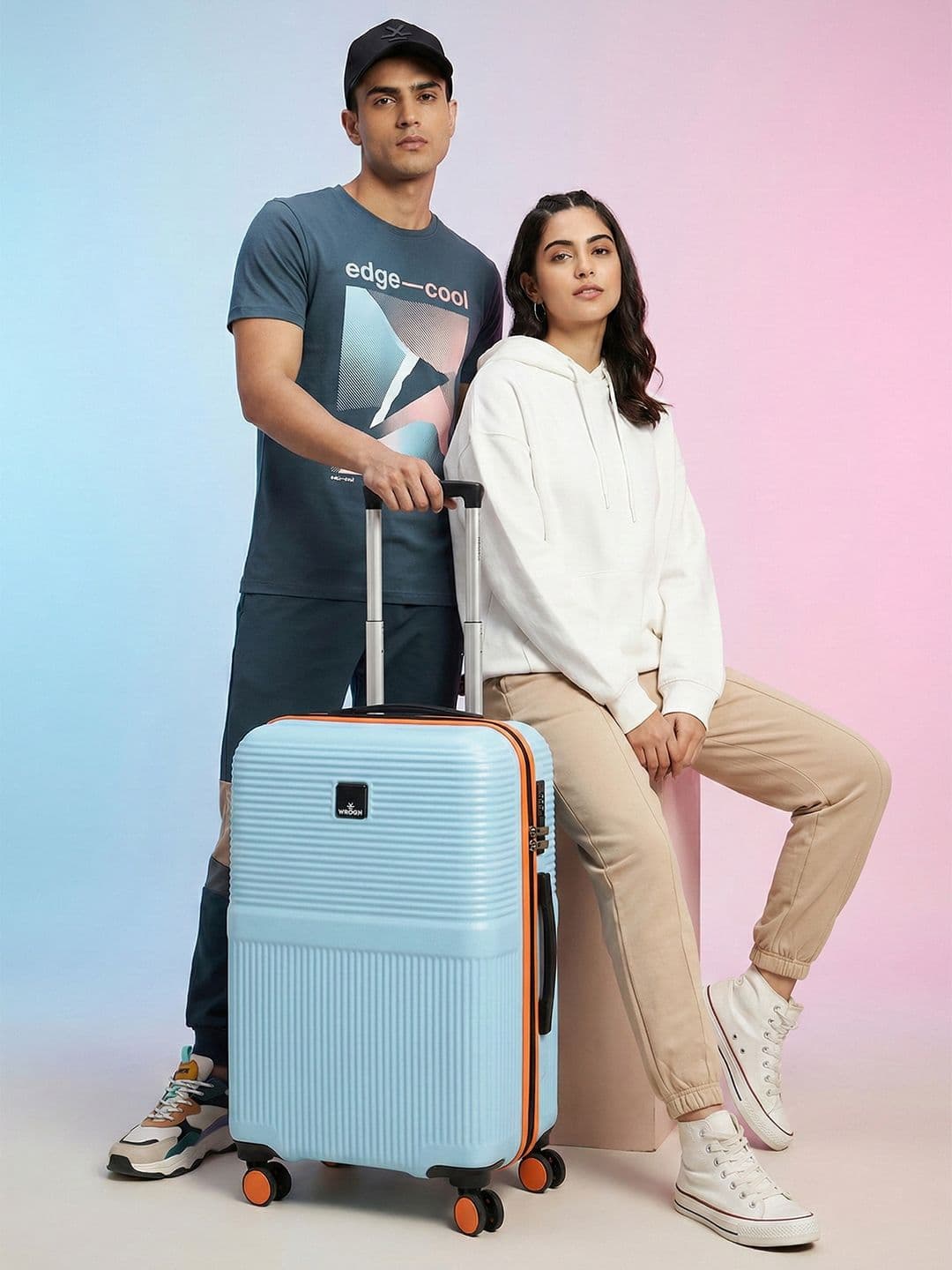 WROGN Qubo Textured Cabin Hard Suitcase Trolley Bag- 37L - view 1