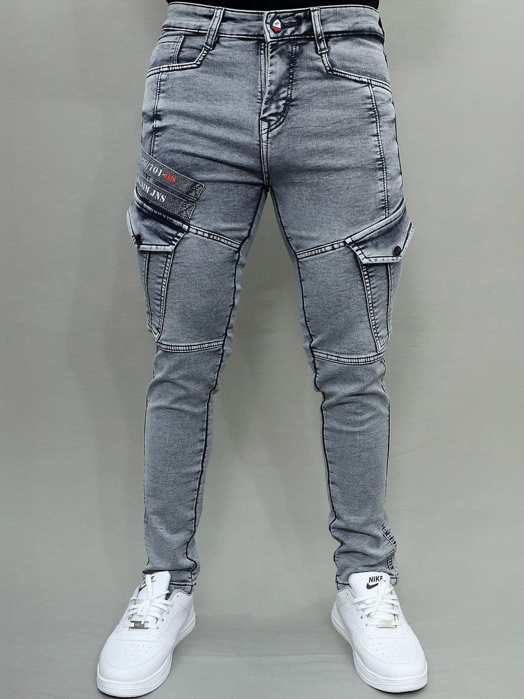 GEX Adults-Men Regular Fit Mid-Rise Light Fade Stretchable Jeans - view 1