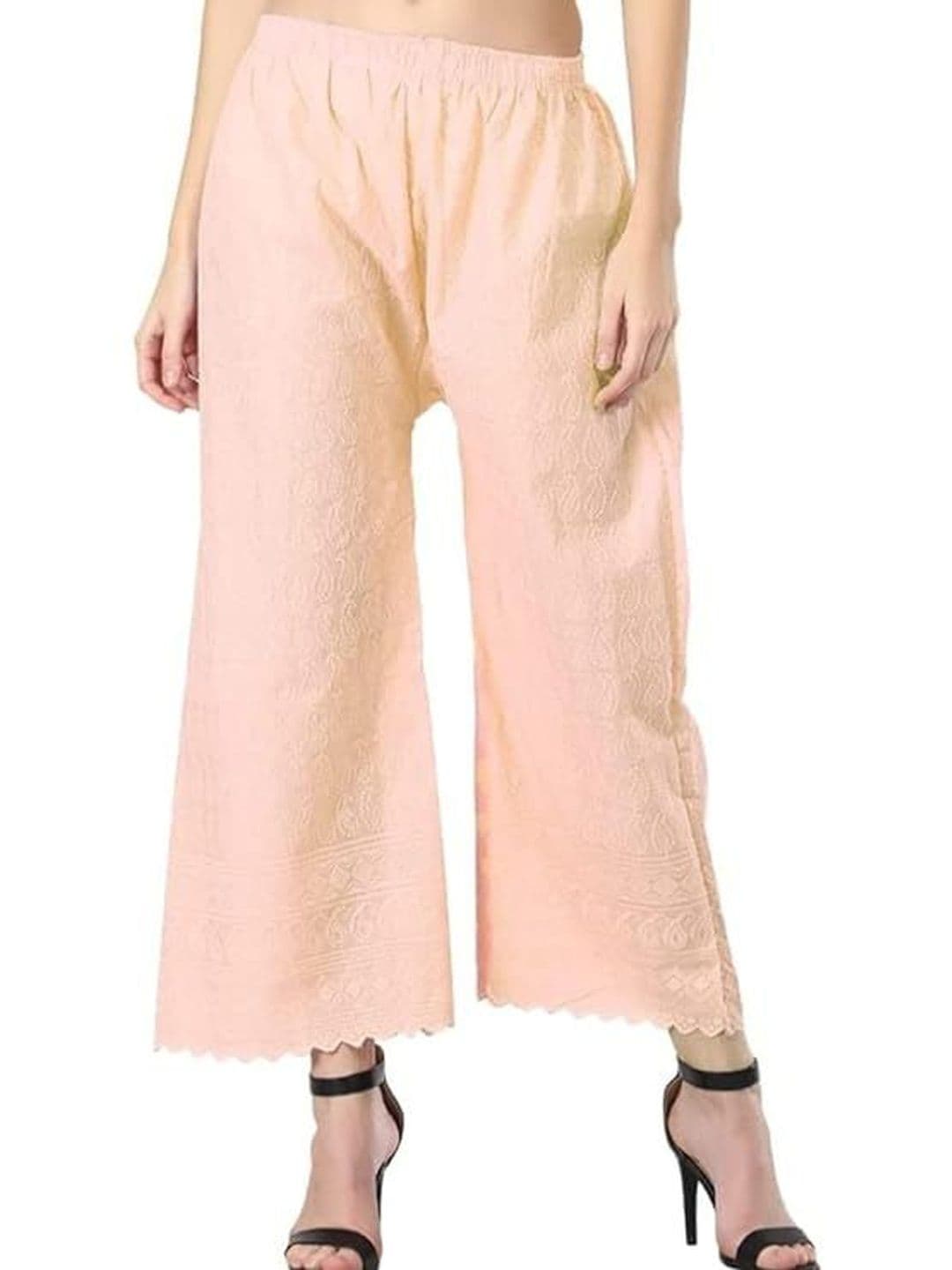 Thrifty Thread Women Ethnic Motifs Embroidered Knitted Ethnic Palazzos - view 1