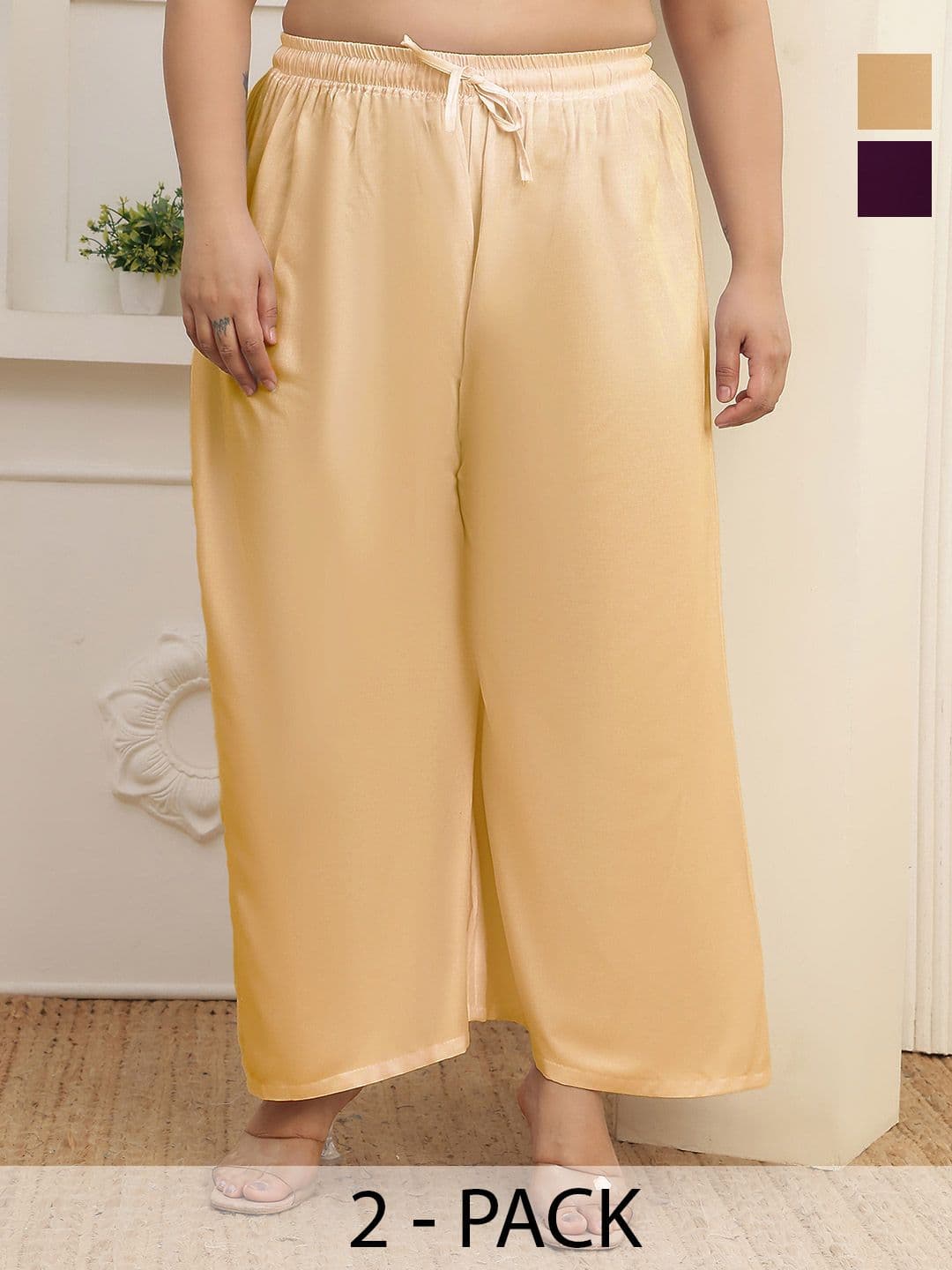 Valles365 by S.C. Women 2 Flared Ethnic Palazzos - view 1