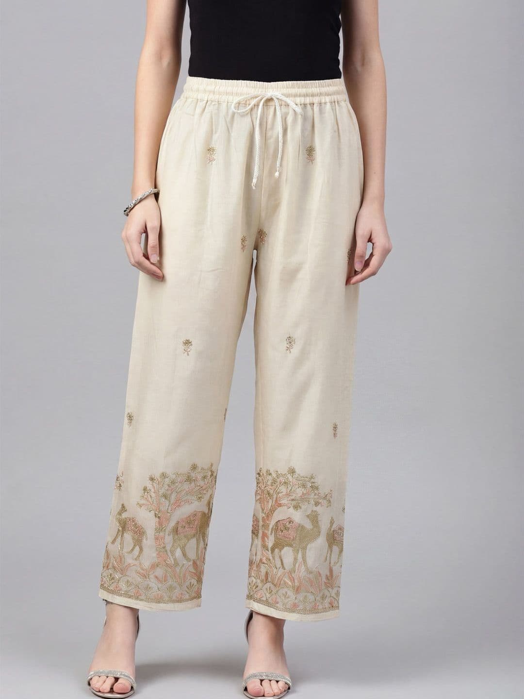 Clora Creation Women Ethnic Motifs Embroidered Ethnic Palazzos - view 1