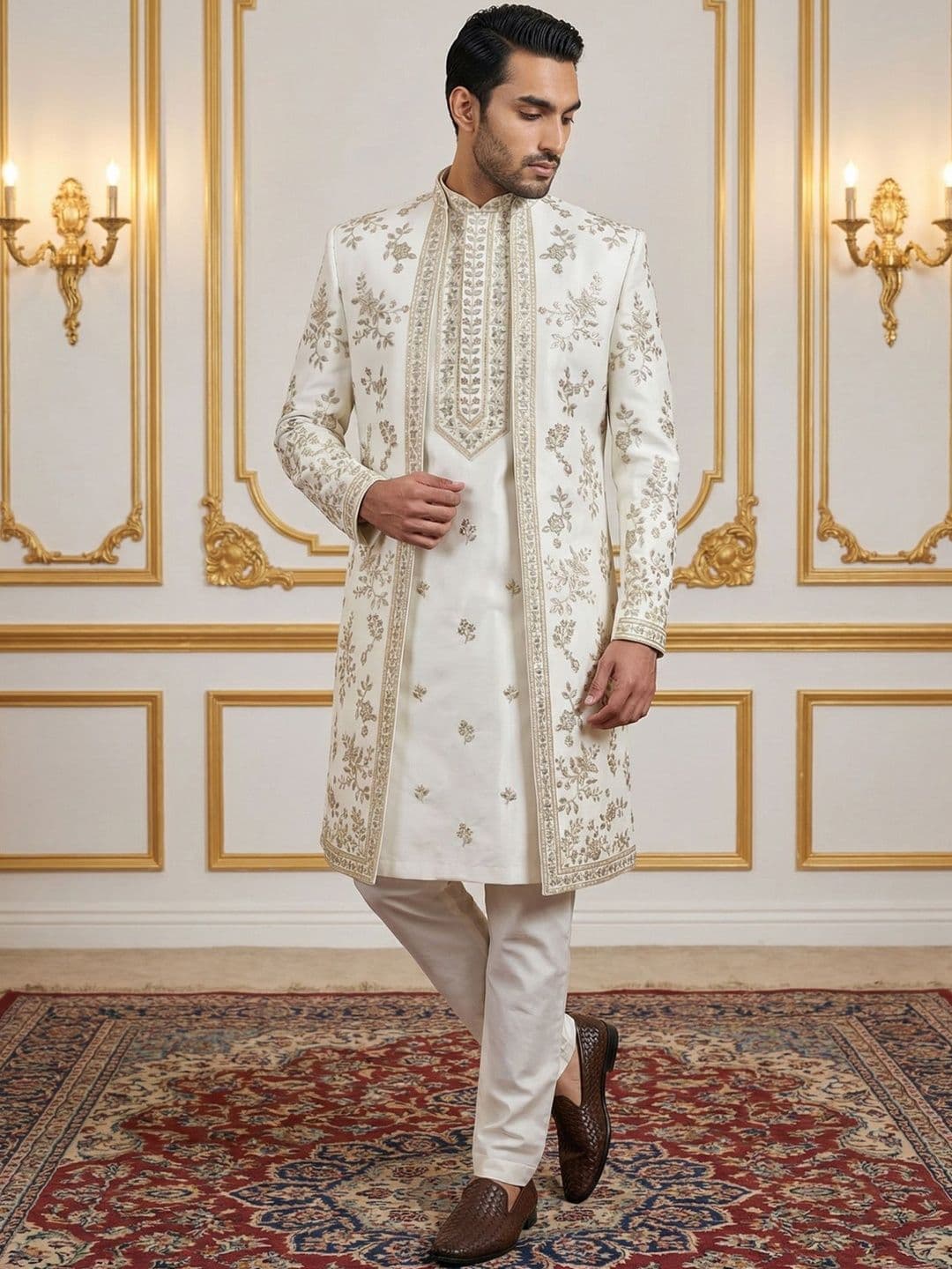 Jompers Embroidered Indo Western with Trousers