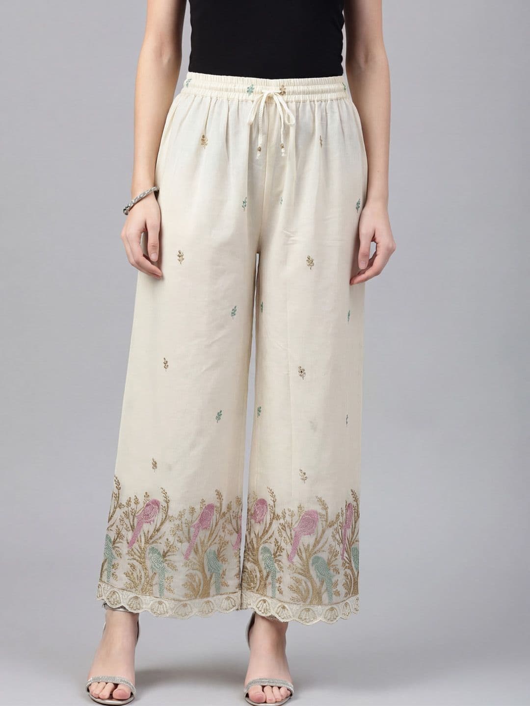 Clora Creation Women Ethnic Motifs Embroidered Ethnic Palazzos - view 1