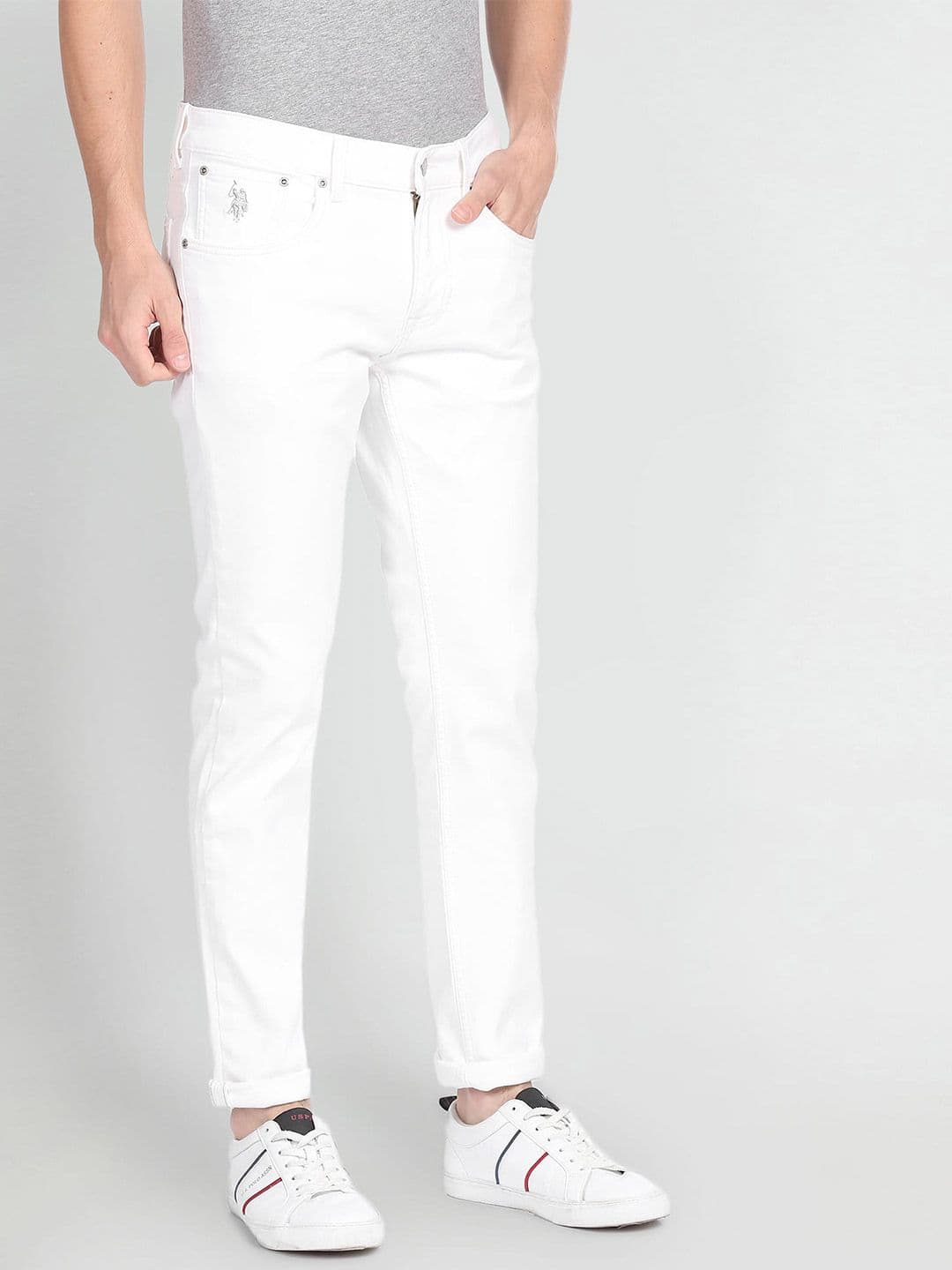 U.S. Polo Assn. Denim Co. Brandon Slim Tapered White Jeans - view 1