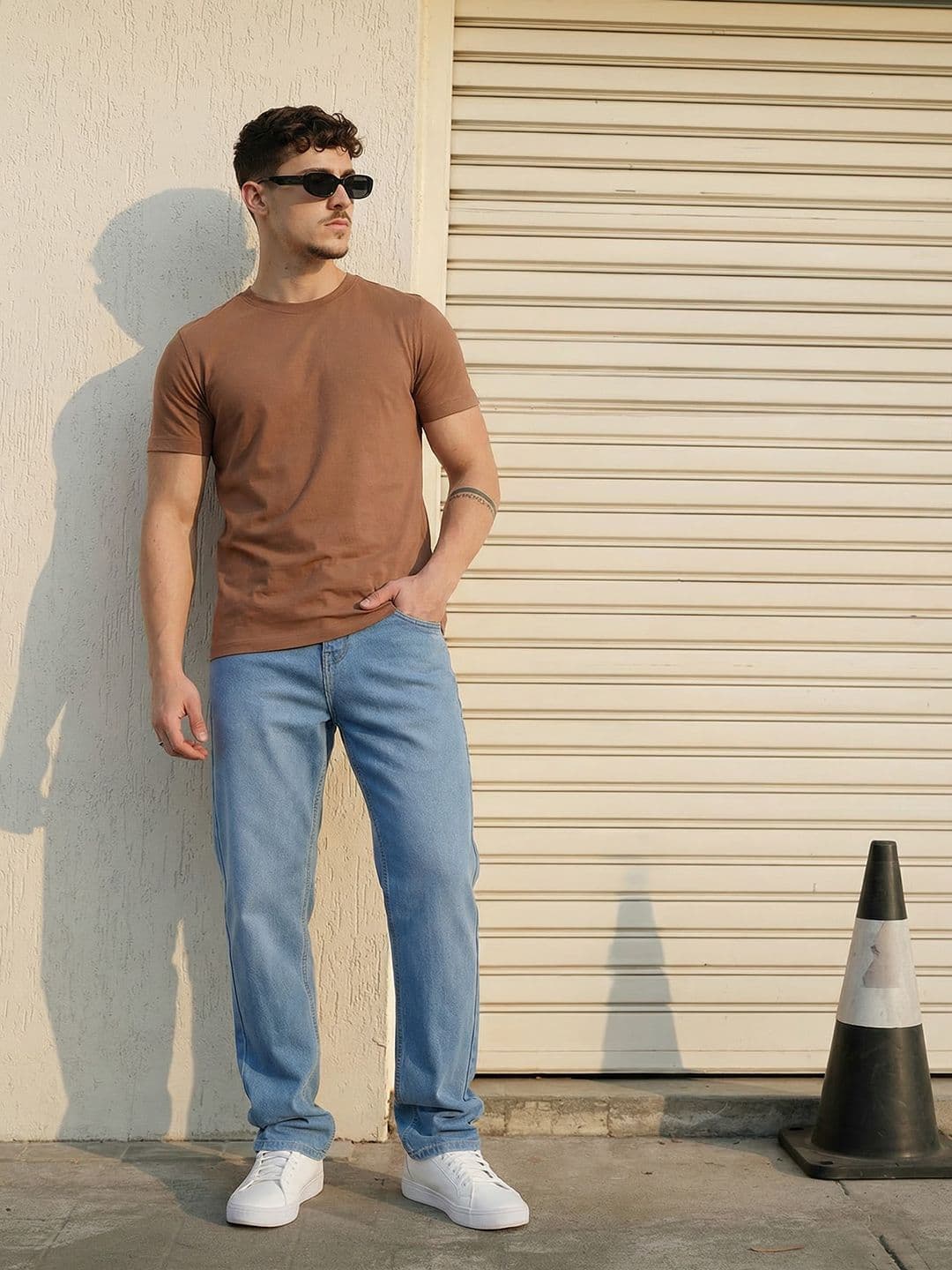 The Roadster Life Co. Men Straight Fit Mid-Rise Light Fade Stretchable Jeans - view 1