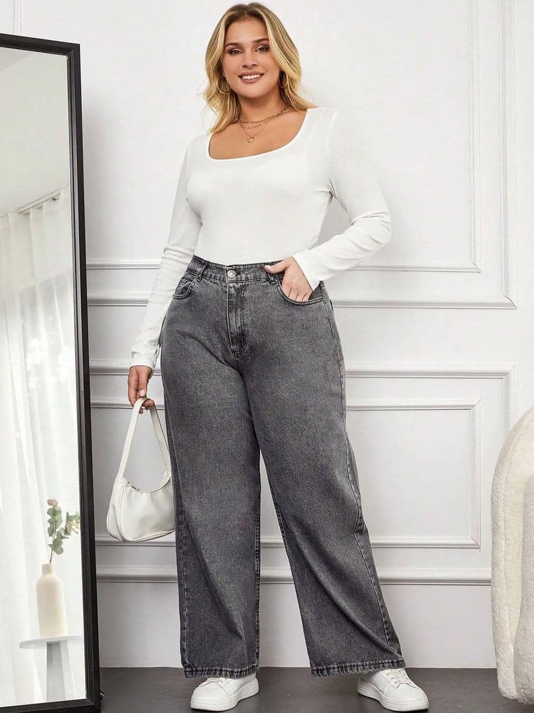 CURVE BY KOTTY Women High-Rise Wide Leg Jeans - view 1