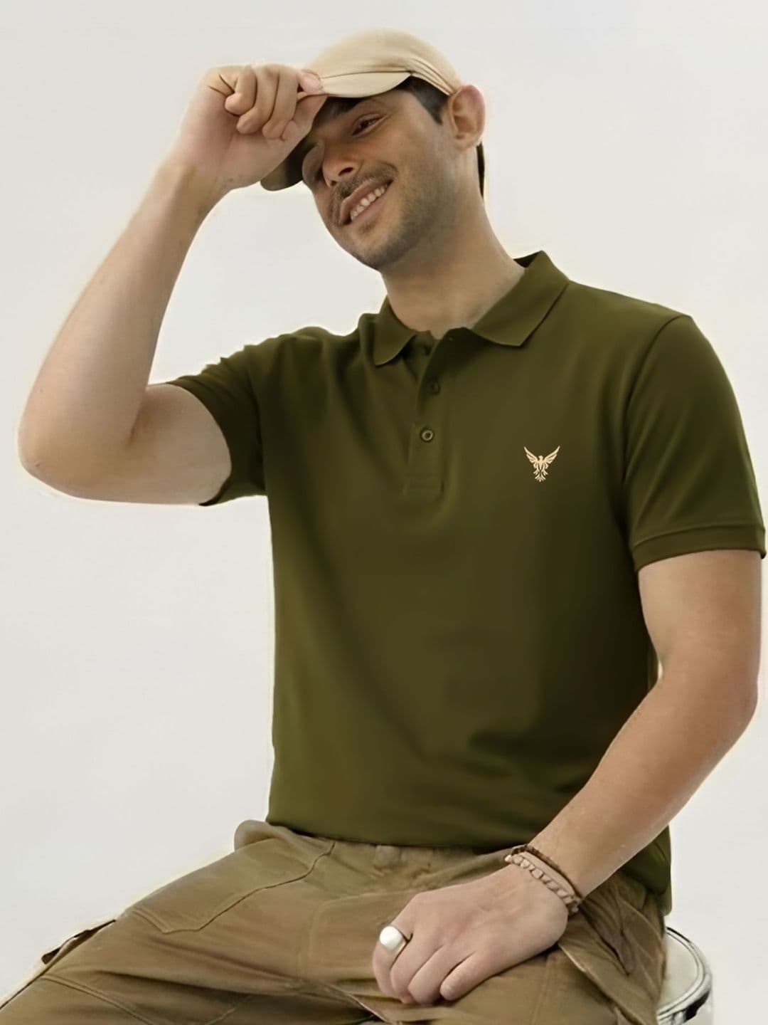 ENITOR Men Brand Logo Polo Collar T-shirt - view 1