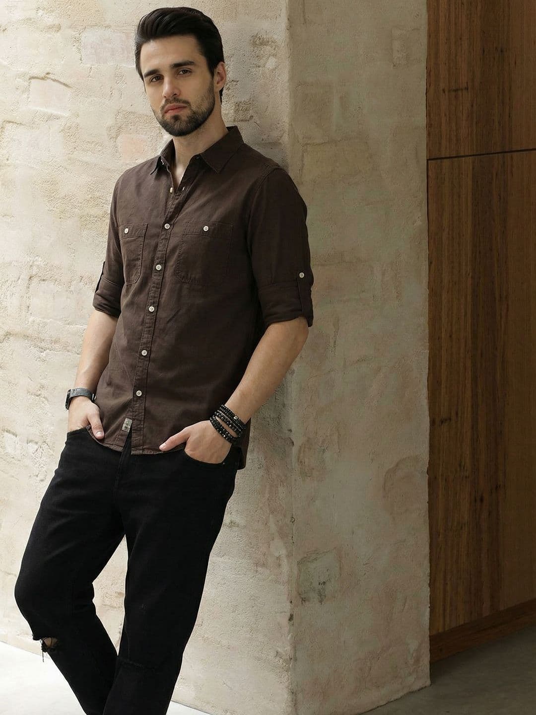 Roadster Men Coffee Brown Cotton Casual Shirt - view 1