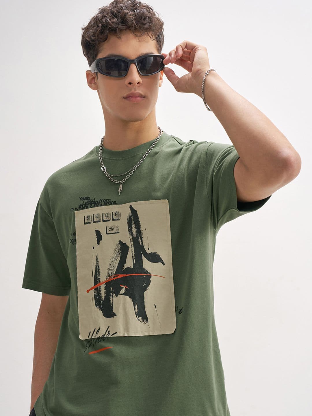 HIGHLANDER Men Printed Drop-Shoulder Sleeves T-shirt - view 1