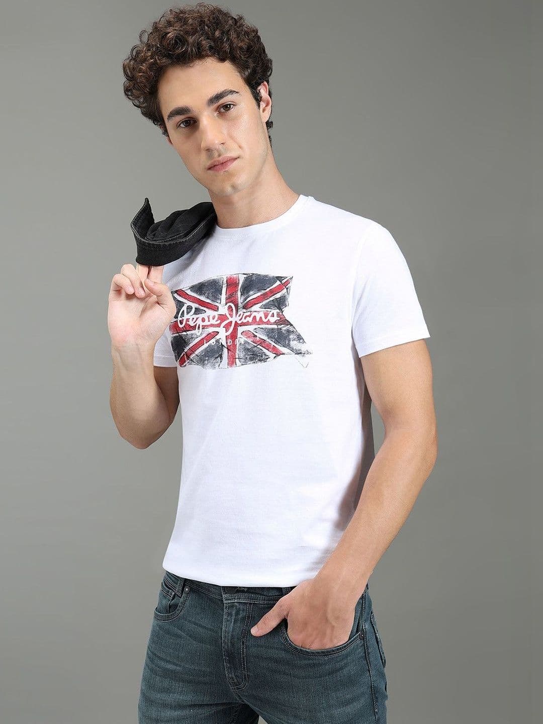 Pepe Jeans Men Printed Pure Cotton Slim Fit T-shirt - view 1
