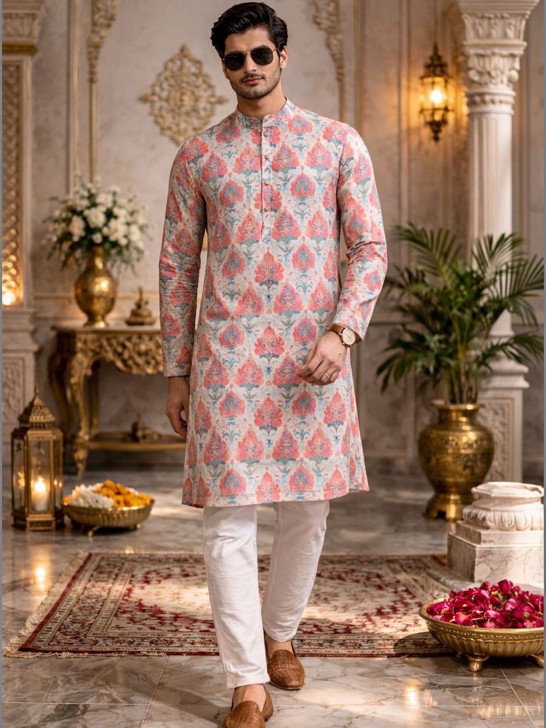 House of Pataudi Printed Knee Length Straight Kurtas - view 1