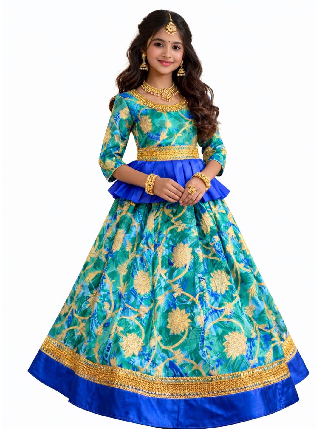 BAESD Girls Embellished Sequinned Ready to Wear Lehenga & - view 1